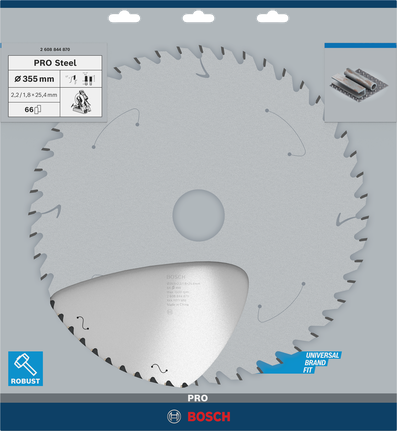Lame de scie circulaire Bosch PRO en acier 355 mm, 66 dents.