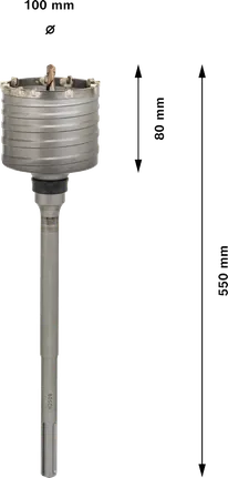 Fraise à carotter Bosch PRO SDS max-5 diamètre 100 mm.