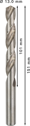 Foret hélicoïdal Bosch PRO Metal HSS-G de 13 mm de diamètre.