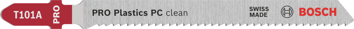Lame de scie sauteuse Bosch PRO Plastics PC clean T101A pour des coupes nettes.