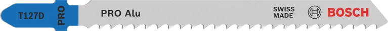 Lame de scie sauteuse Bosch PRO Alu T127D pour la découpe de l'aluminium.