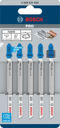 Lames de scie sauteuse Bosch PRO Alu Curve T227D 100 mm 5 pièces.