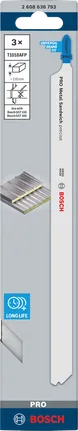 Lames de scie sauteuse Bosch PRO Metal Sandwich T1018AFP 250 mm 3 pièces.