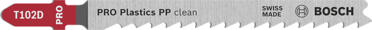 Lame de scie sauteuse Bosch PRO Plastics PP clean T102D, dents rectifiées.