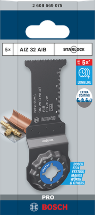 Lame plongeante Bosch PRO AIZ 32 AIB 32×50 mm 5 pièces.