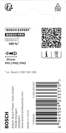 Coffret d'embouts à chocs Bosch PRO PH 25 mm.