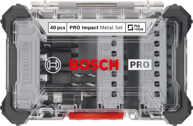 Coffret de 40 visseuses à percussion Bosch PRO Impact Metal.