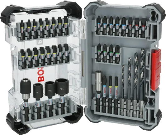 Coffret Bosch PRO Impact Metal 40 pièces avec forets et embouts de tournevis.