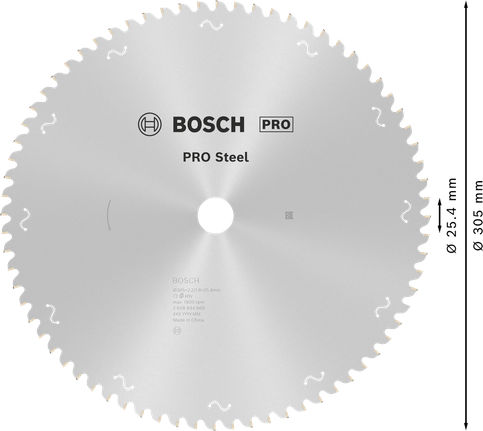 Lame de scie circulaire Bosch PRO en acier 305 mm T72.
