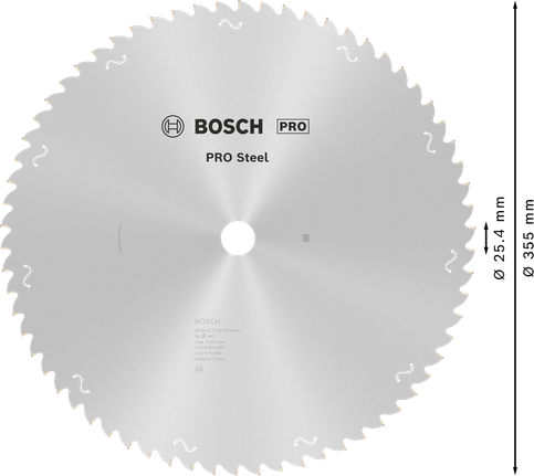 Lame de scie circulaire Bosch PRO en acier 355 mm T66.