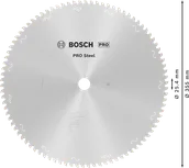 Lame de scie circulaire Bosch PRO en acier 355 mm T90.