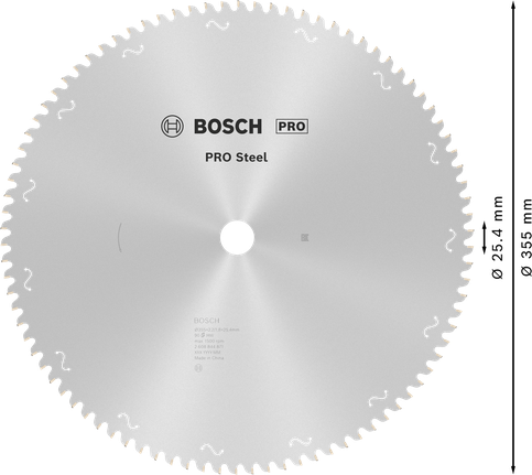 Lame de scie circulaire Bosch PRO en acier 355 mm T90.