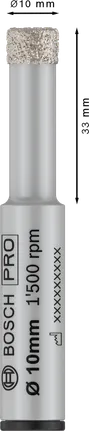 Foret à sec Bosch PRO Ceramic 10 mm pour un perçage précis du carrelage.