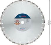 Disque diamanté Bosch PRO Stone 450 mm pour la coupe de la pierre.