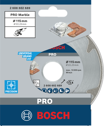 Disque diamanté Bosch PRO pour marbre 115 × 22,23 mm.