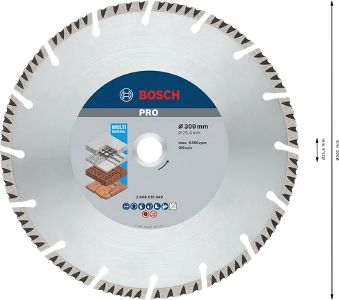 Disque diamanté multi-matériaux Bosch PRO 300 mm.