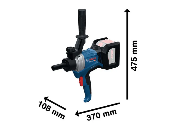 Mixeur sans fil Bosch GRW 18V-120, batterie ProCORE 12Ah.