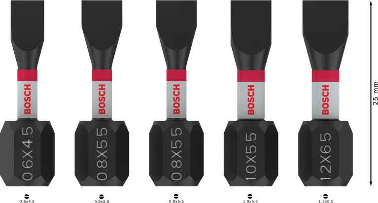 Ensemble d'embouts à chocs Bosch PRO SL SL4.5 SL5.5 SL6.5 25 mm.