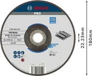 Disque à meuler Bosch PRO à liant métallique 180 x 6 mm.
