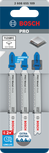 Lames de scie sauteuse Bosch PRO Metal épaisses T121BFC, paquet de 3.