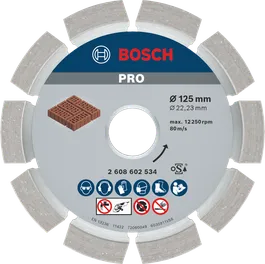 Disque diamanté pour mortier Bosch PRO 125 mm pour la découpe de maçonnerie.