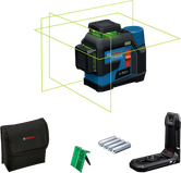 Outil de nivellement laser Bosch GLL 12V-100 avec lignes vertes.