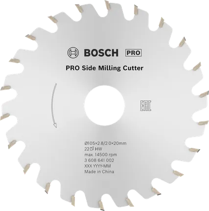 Fraise latérale Bosch PRO, 105 mm, 22 dents.