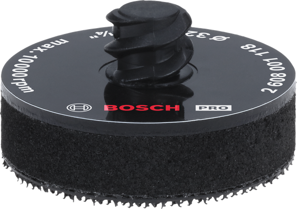 Plateau de ponçage Bosch PRO 32 mm, fixation auto-agrippante moyenne.