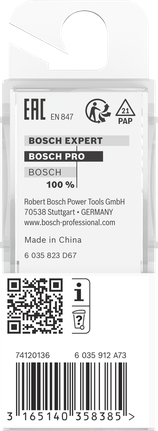 Fraise droite Bosch PRO pour défonceuse, une seule flûte, 4 x 8 mm.