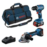 Kit d'outils Bosch 18V 2 combinés GSR et GWS avec chargeur.