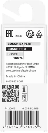 Fraise droite Bosch PRO pour défonceuse, une seule flûte, queue de 4,8 mm.