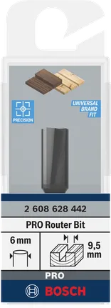 Fraise droite pour toupie Bosch PRO 9,5 mm 3/8″.