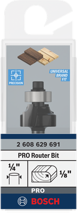 Fraise à défoncer Bosch PRO R, tige 1/8″, 1/4″.