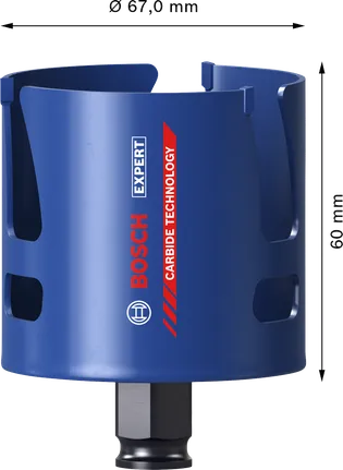 Scie cloche carbure Bosch EXPERT Construction Material 67 mm.