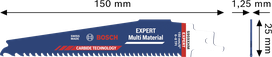 Lame de scie en carbure Bosch EXPERT Multi Material S959XHM, 150 mm.