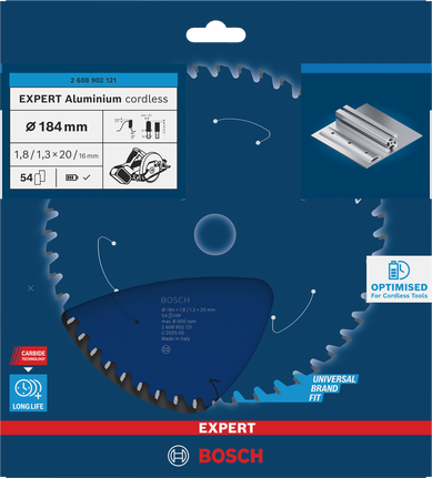 Lame de scie circulaire sans fil Bosch EXPERT Aluminium 184 mm.