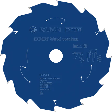 Lame de scie circulaire sans fil Bosch EXPERT Wood 165 mm.