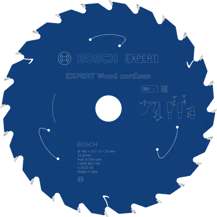 Lame de scie circulaire sans fil Bosch EXPERT Wood de 165 mm.