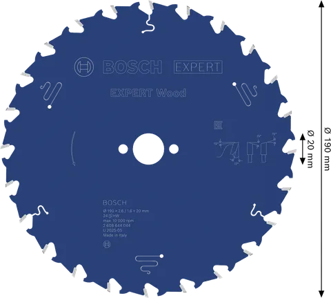 Lame de scie circulaire Bosch EXPERT pour bois 190 mm T24.