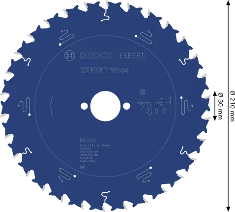 Lame de scie circulaire Bosch EXPERT Wood 210 mm pour le bois.