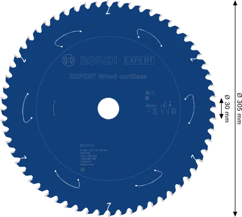 Lame de scie circulaire sans fil Bosch EXPERT Wood, 305 mm, T60.