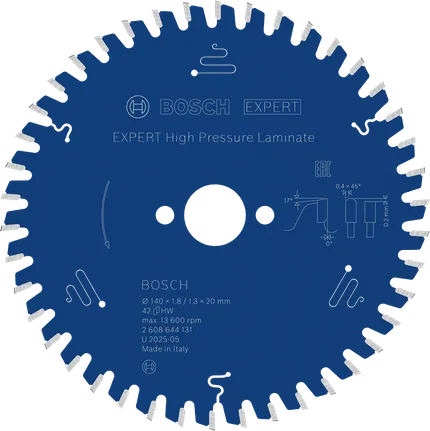 Lame de scie circulaire Bosch EXPERT haute pression pour stratifiés 140 mm.