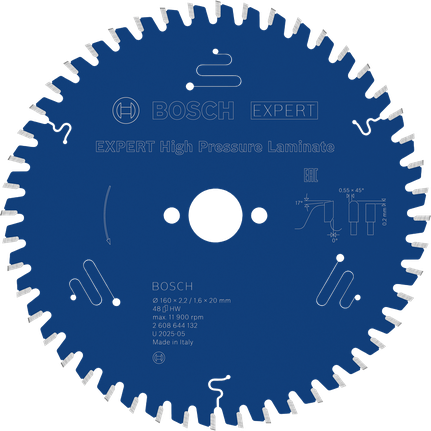 Lame de scie circulaire Bosch EXPERT haute pression pour stratifiés.