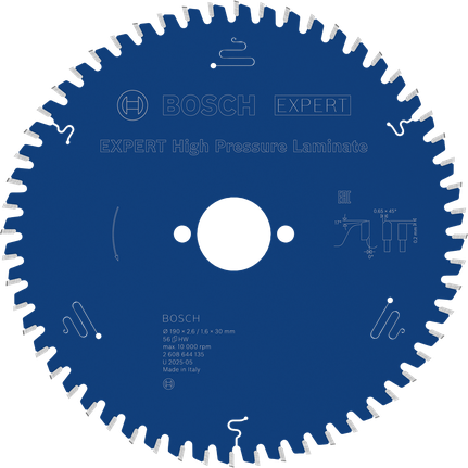 Lame de scie circulaire Bosch EXPERT pour stratifiés haute pression.