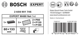 Bosch EXPERT M480 Net Set : assortiment de blocs et de mailles abrasives.