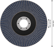 Disque à lamelles Bosch X451 125 mm G80 T29 pour le ponçage des métaux.