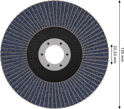 Disque à lamelles Bosch X451 125 mm G80 T29 pour le ponçage des métaux.