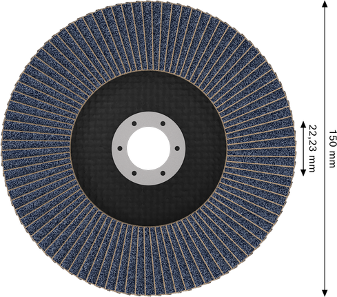 Disque à lamelles Bosch X451 150 mm G80 pour le meulage des métaux.