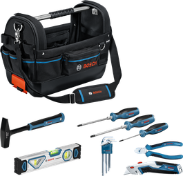 Coffret d'outils à main Bosch GWT 20 avec sac de transport, 17 pièces.
