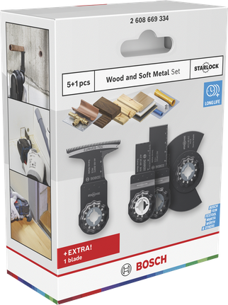 Jeu de lames Bosch pour bois et métal tendre 6 pièces.